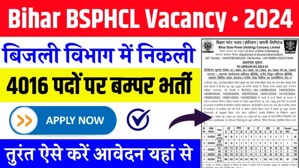 Bihar BSPHCL Vacancy 2024