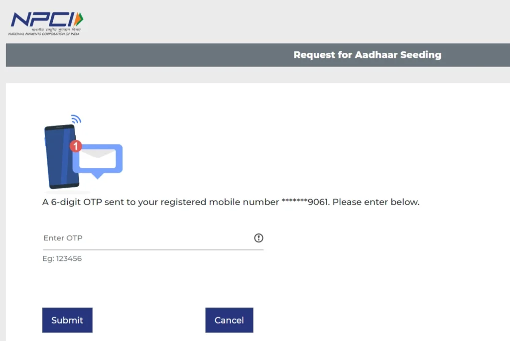 NPCI Aadhar Seeding Online