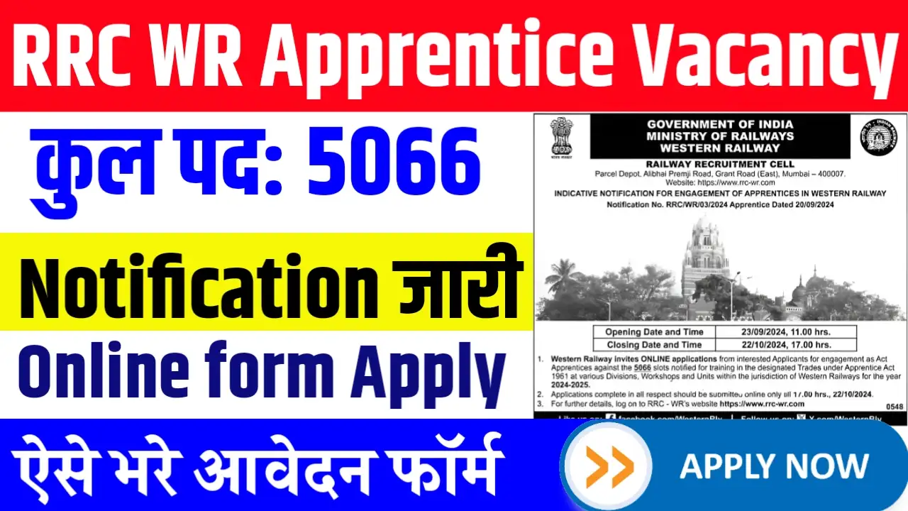 RRC WR Apprentice Vacancy Notification 2024