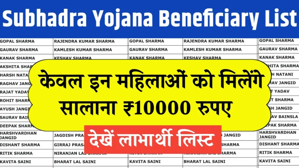 Subhadra Yojana Beneficiary List 2024