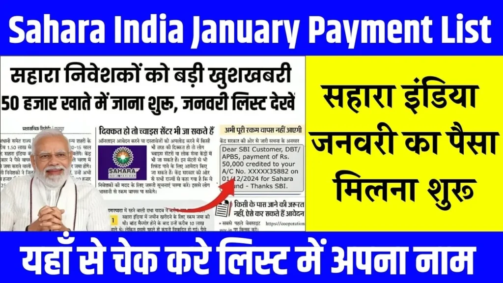 Sahara India January Payment List 2025