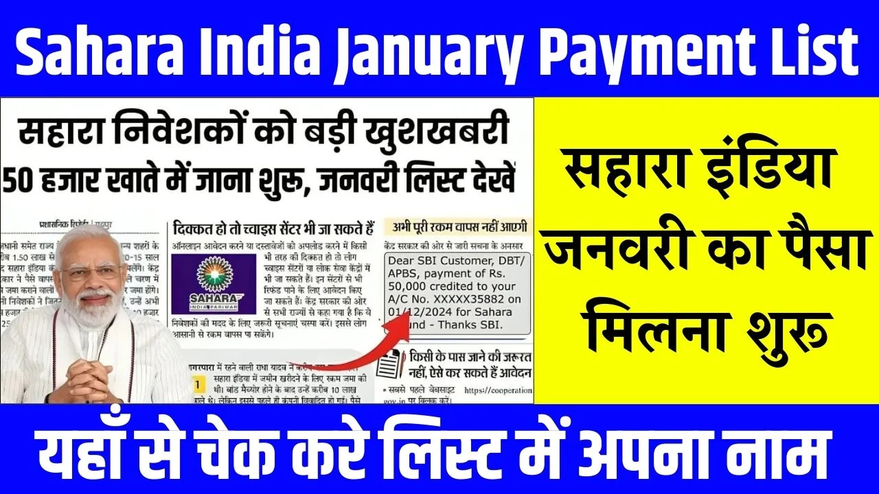 Sahara India January Payment List 2025