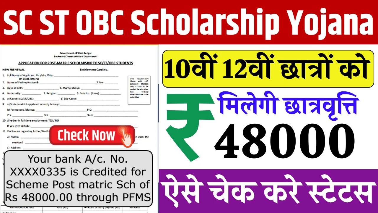 ST SC OBC Scholarship Status