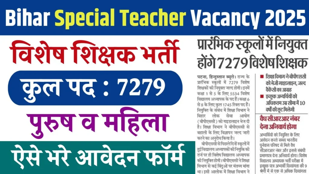 Bihar Special Teacher Vacancy 2025